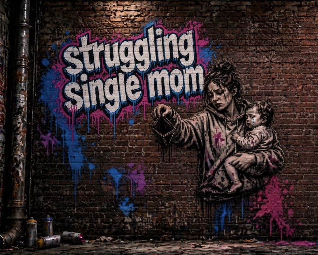 struggling single mom logo